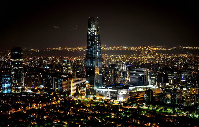 夜, 夜, チリ, noche, Santiago, Santiago de Chile , section город 高画質の壁紙