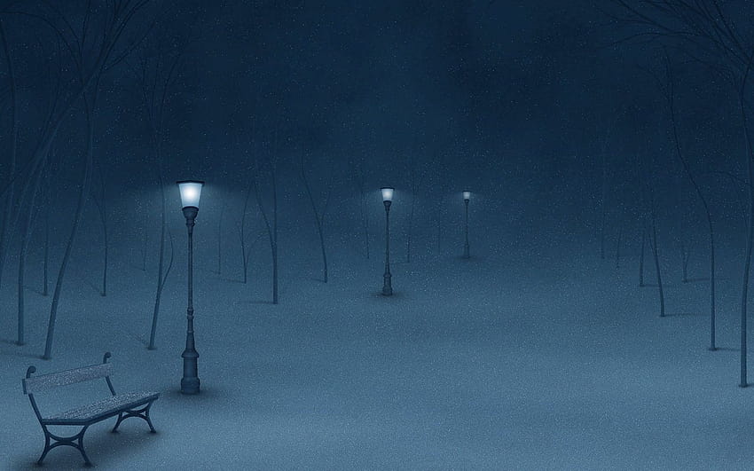 Winter Night Espoo Finland, depressing winter HD wallpaper