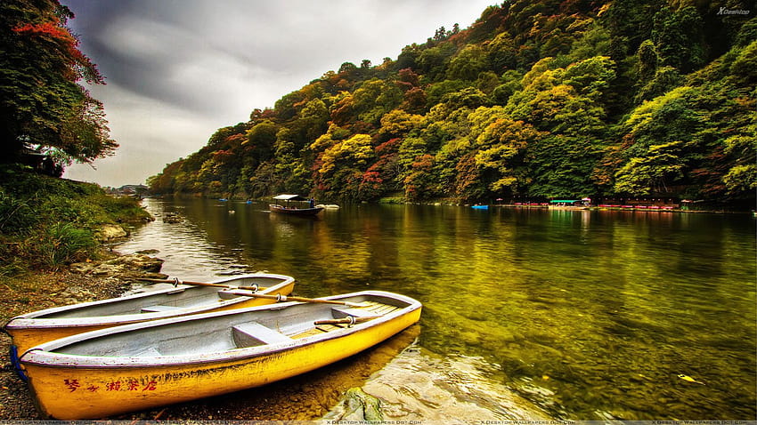 Yellow Boats Side Of The River [1920x1080] for your , Mobile & Tablet, rivers world HD wallpaper
