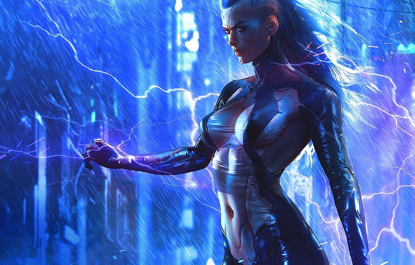 момиче, играта, изкуство, киборг, Cyberpunk 2077 , раздел игры, cyberpunk 2077 cyborg girl HD тапет