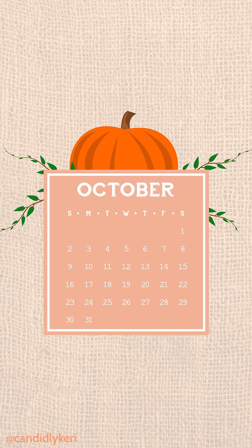 Calendrier d'octobre 2016 de sac de toile de jute de vecteur de citrouille de dessin animé mignon, vous pouvez … Fond d'écran de téléphone HD