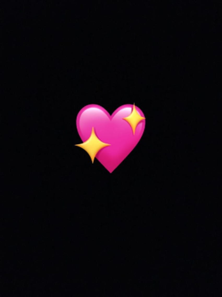 Emoji coeur avec fond noir Fond d'écran de téléphone HD