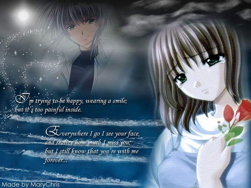 Emotional Anime Quotes. QuotesGram, sad anime with love quotes HD wallpaper  | Pxfuel