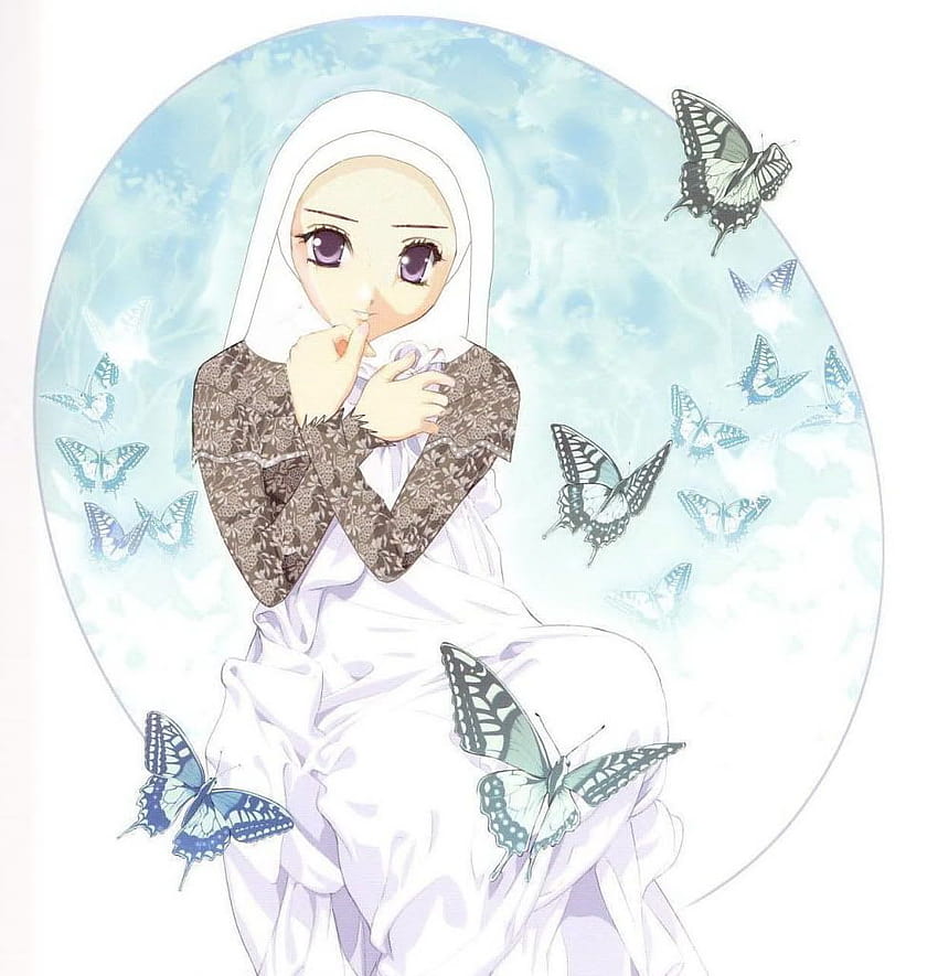 kartun gadis muslimah wallpaper ponsel HD