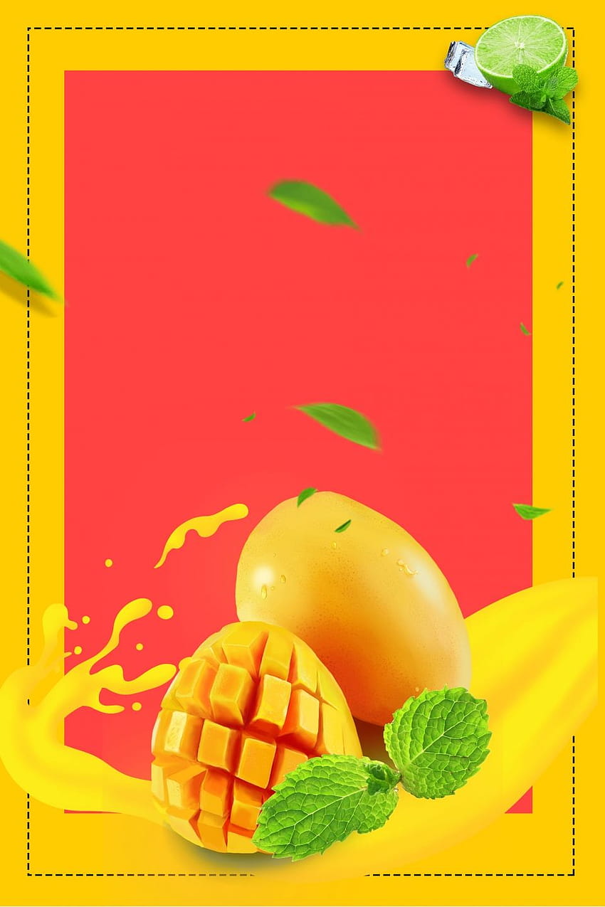 Fond d'affiche de promotion de jus de mangue, glaçons, promo, arrière-plans de magasin de boissons froides pour, femmes de jus de mangue Fond d'écran de téléphone HD