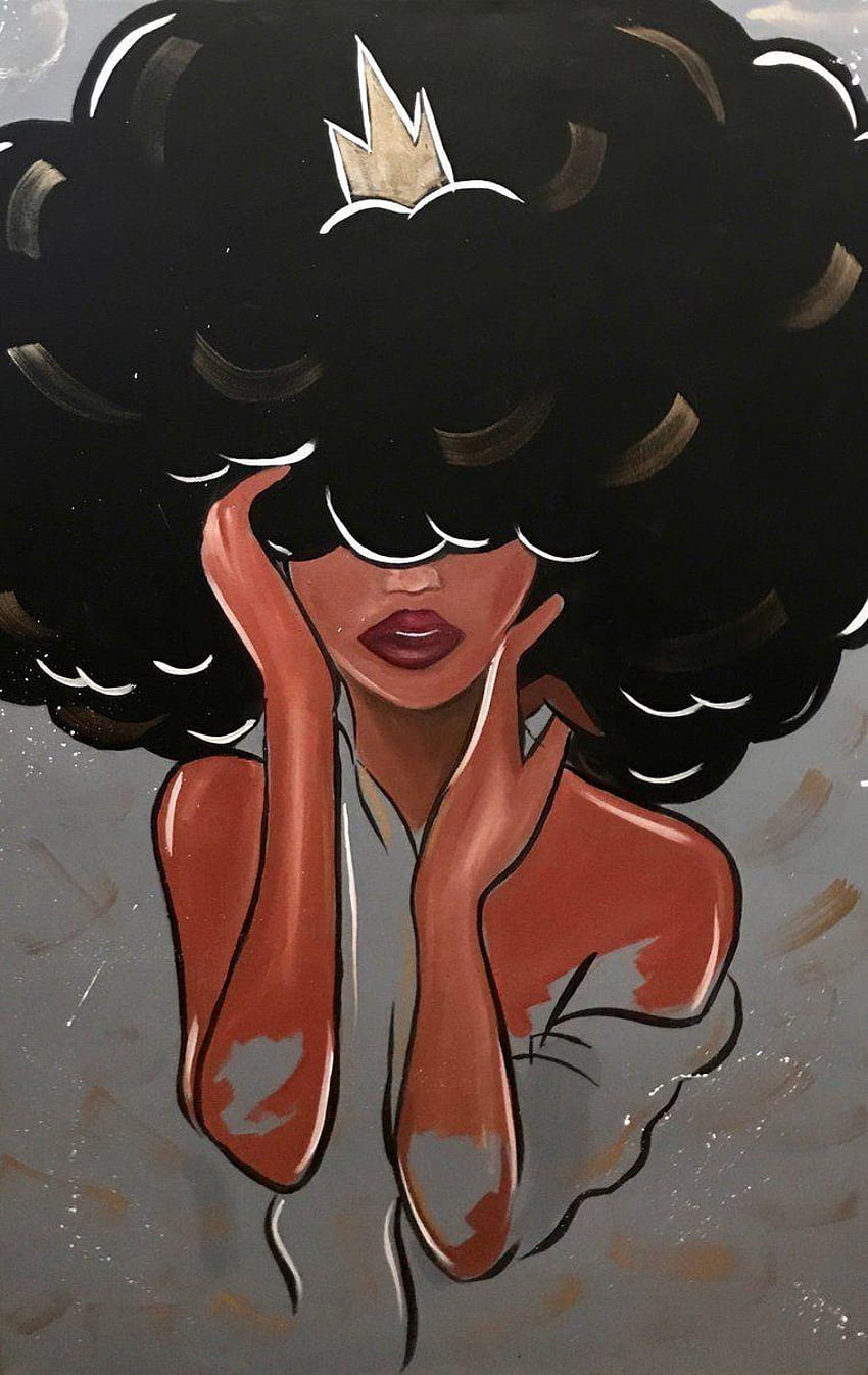 Black Fro Cotton Candy, black women art HD phone wallpaper
