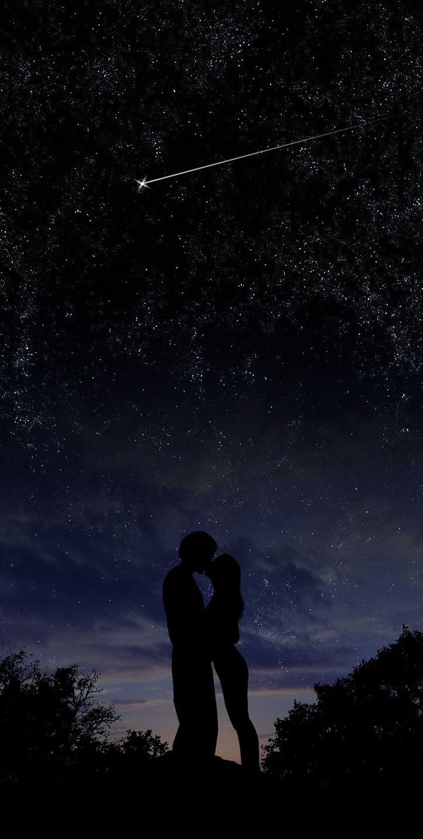 Under the Stars, 2 people kissing HD phone wallpaper