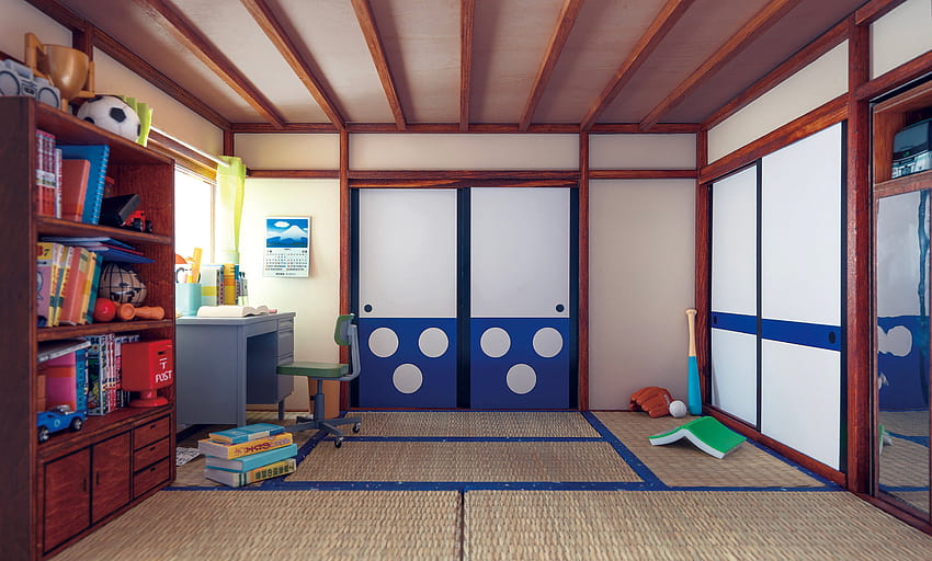 Uma micro sala de Doraemon & Nobita no Behance, doraemon house papel de parede HD