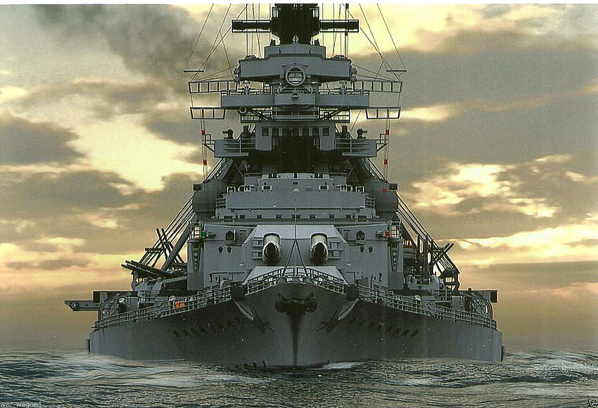 немски боен кораб тирпиц HD тапет