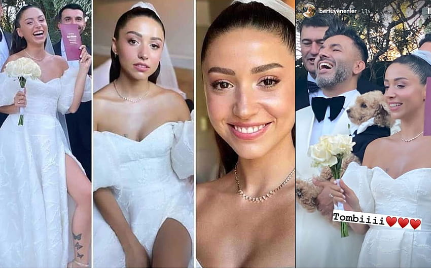 Zeynep Bastik hat geheiratet, wer ist ihr Ehemann Tolga Flow? Hier ist das Brautkleid Hochzeit HD-Hintergrundbild