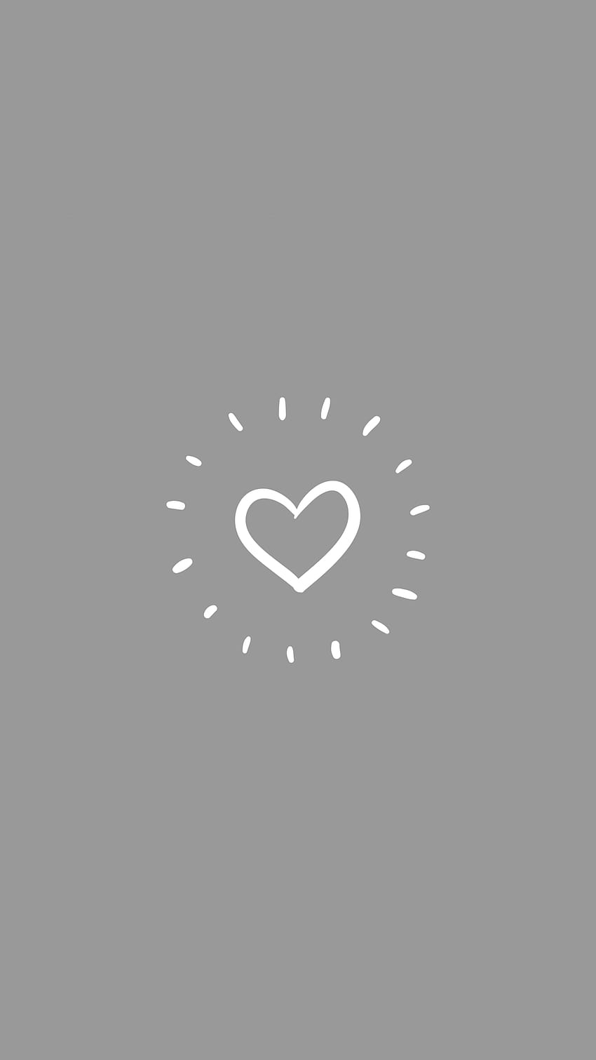 Cute Grey, grey heart HD phone wallpaper