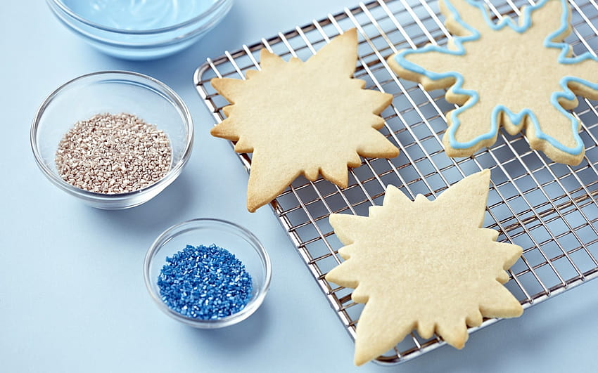 : cookie dough, snowflakes, shape, powder, baking, sweets, holidays 1680x1050 HD wallpaper