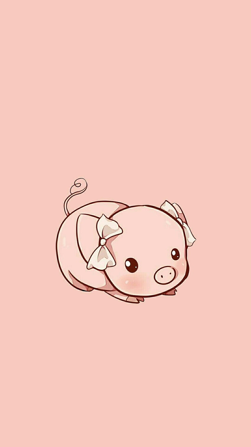 Kawaii Pig on Dog, pink pig HD phone wallpaper