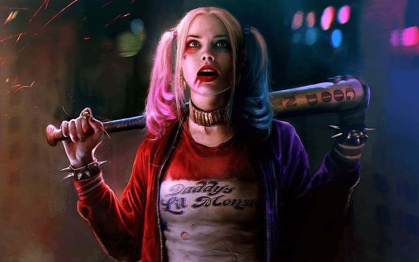 Esquadrão Suicida, taco de beisebol da Harley Quinn papel de parede HD