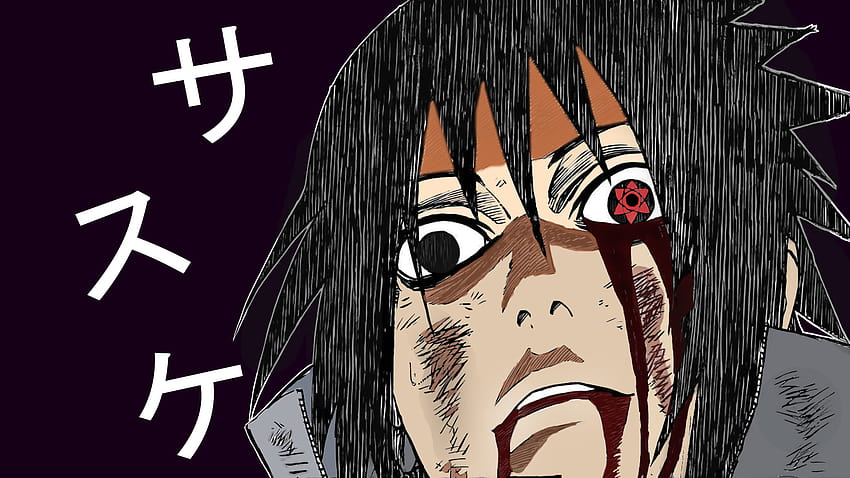 Uchiha Sasuke Naruto Shippuuden Face Аниме Purple Backgrounds Simple Backgrounds Closeup, sasuke face HD тапет