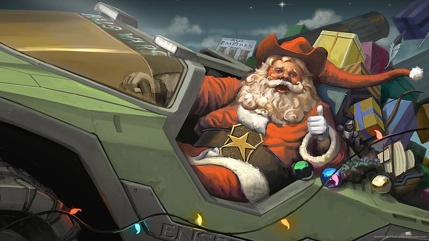 1024x600 Epic Santa Claus On A Jeep, santa claus 2017 HD wallpaper