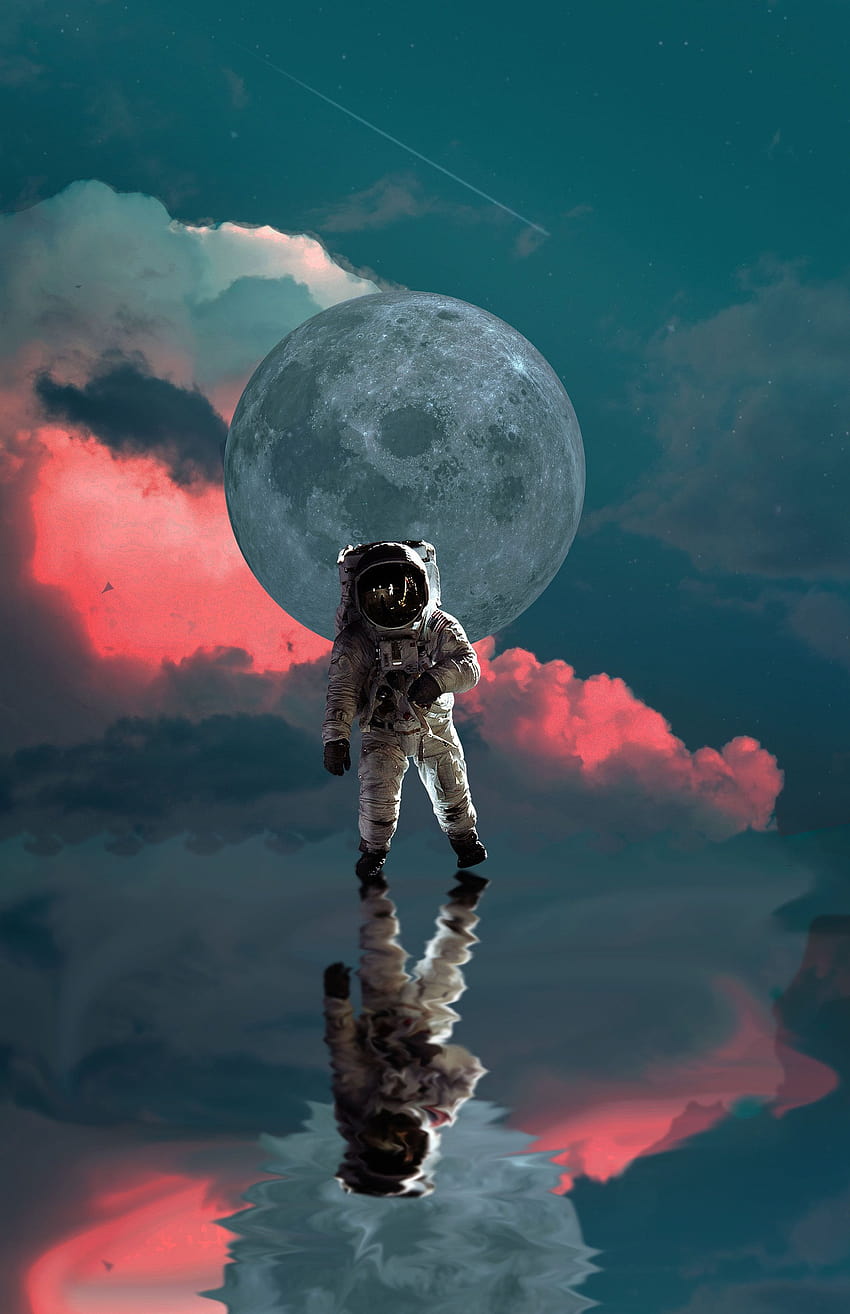 Astronauta Wall art, plakat astronomiczny, grafika planety, sztuka współczesna, Galaxy Art Print, dekoracja ścienna NASA, sztuka kosmiczna,…, telefon NASA Moon Tapeta na telefon HD