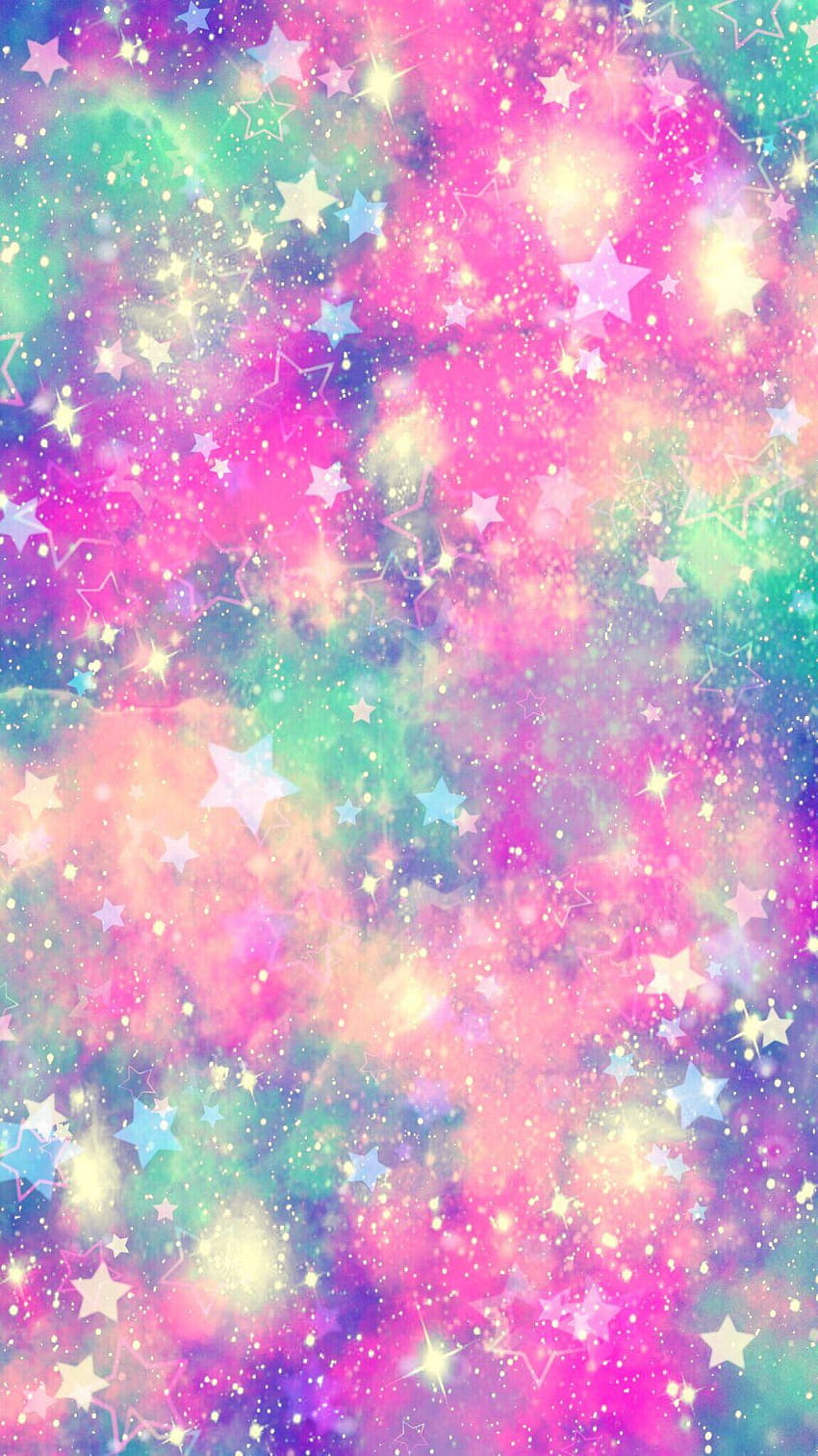 untuk mengedit glitter galaxy sparkle bintang pelangi pastel, pastel pelangi wallpaper ponsel HD