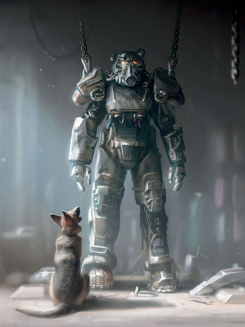 Fallout 4 Power Armor, бойна броня HD тапет за телефон