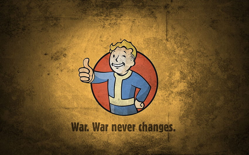 Fallout Vault Boy, der Krieg ändert sich nie HD-Hintergrundbild