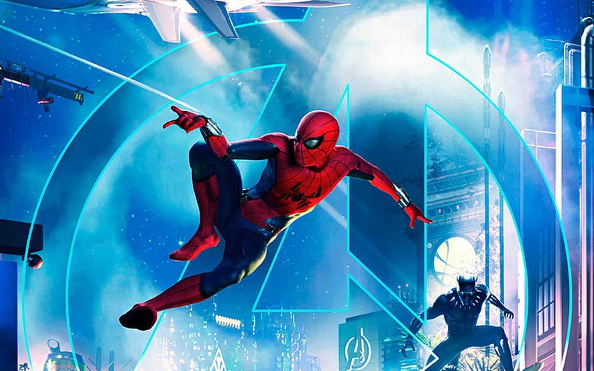 2560x1600 Spiderman Black Panther Disney Parques En Disneyland Paris, el  hombre araña y la pantera negra fondo de pantalla | Pxfuel