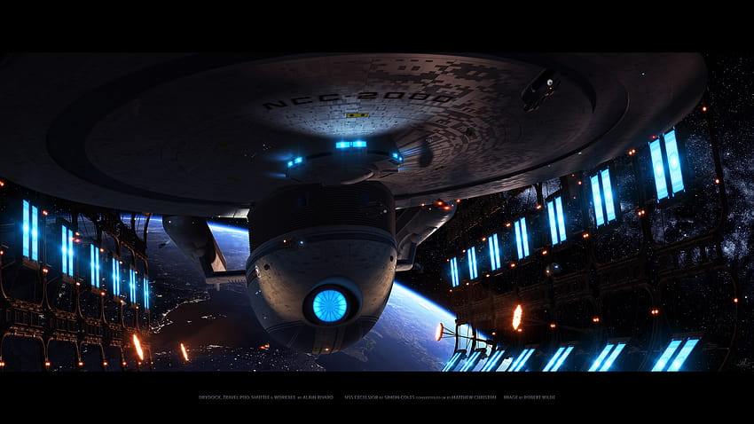 Star Trek Starship Spaceship Dry Dock nave espacial mech tech sci fi ciencia ficción luces nave espacial vehículo videojuegos oscuro detalle fondo de pantalla