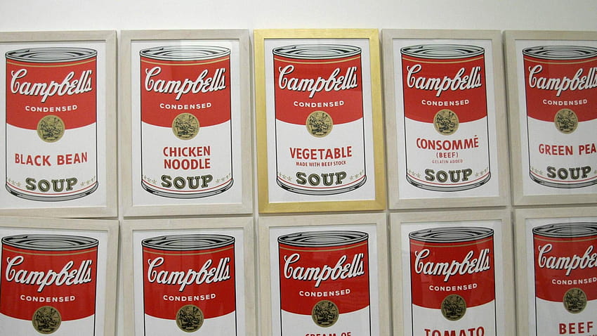 y zupy Andy'ego Warhola Campbella Skradzione, puszki z zupą Campbells Tapeta HD