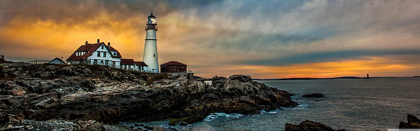 Portland Head Light Lighthouse ❤, 5120x1600 HD wallpaper
