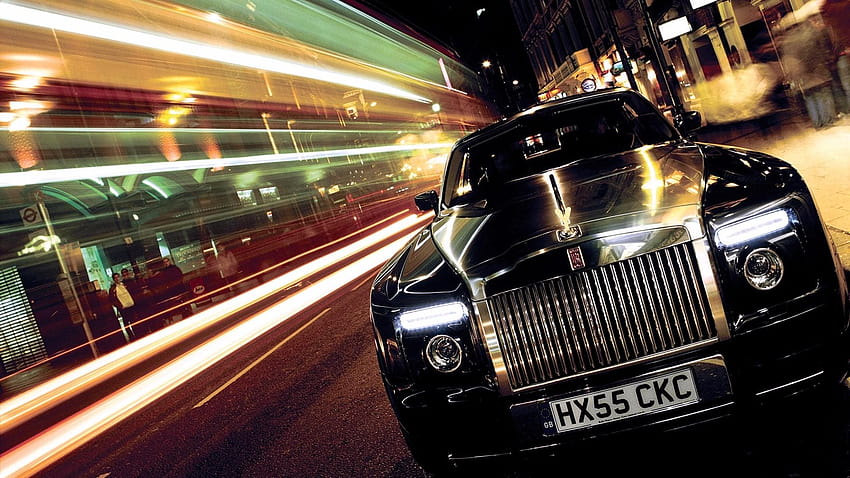 Rolls Royce, Car, Motion Blur, Light Trails, car light trails HD wallpaper