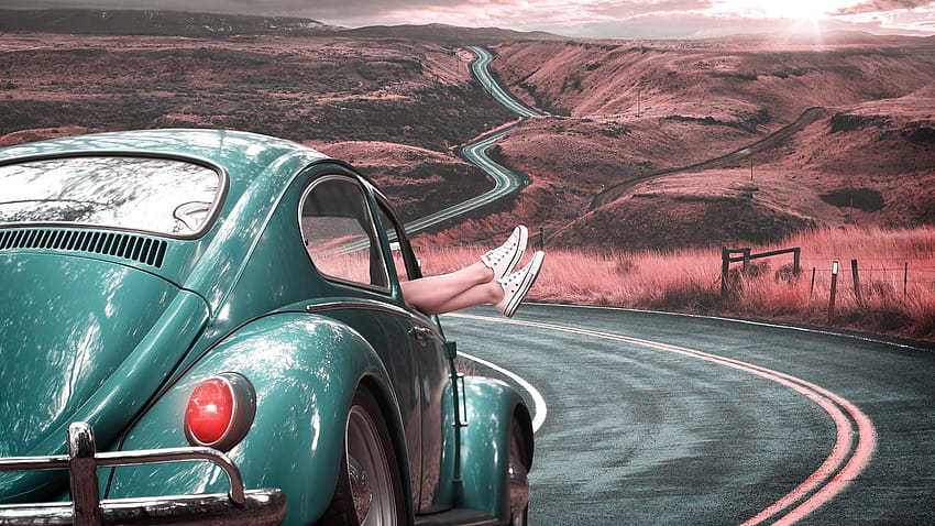 Volkswagen, Beetle, Car, Retro, Road, beetle car HD wallpaper