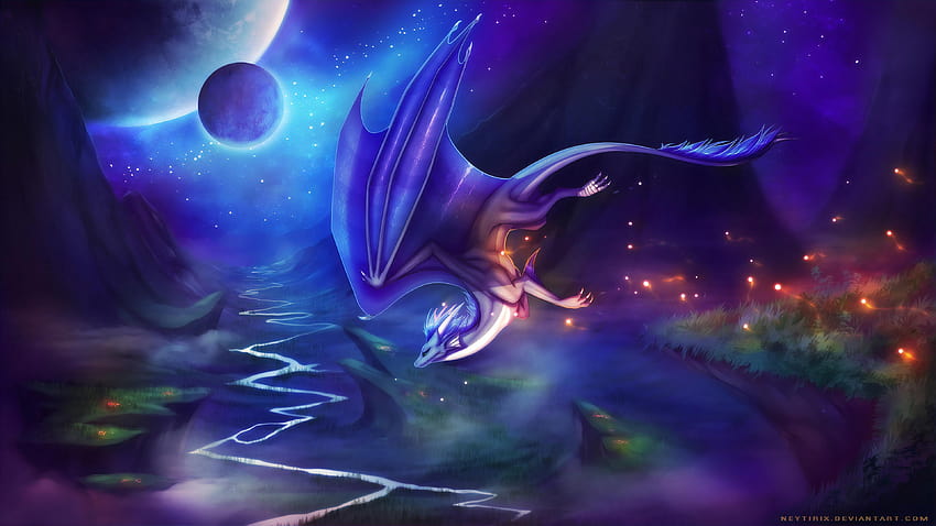 Nightlight Dragon, Artista, dragão luz noturna papel de parede HD
