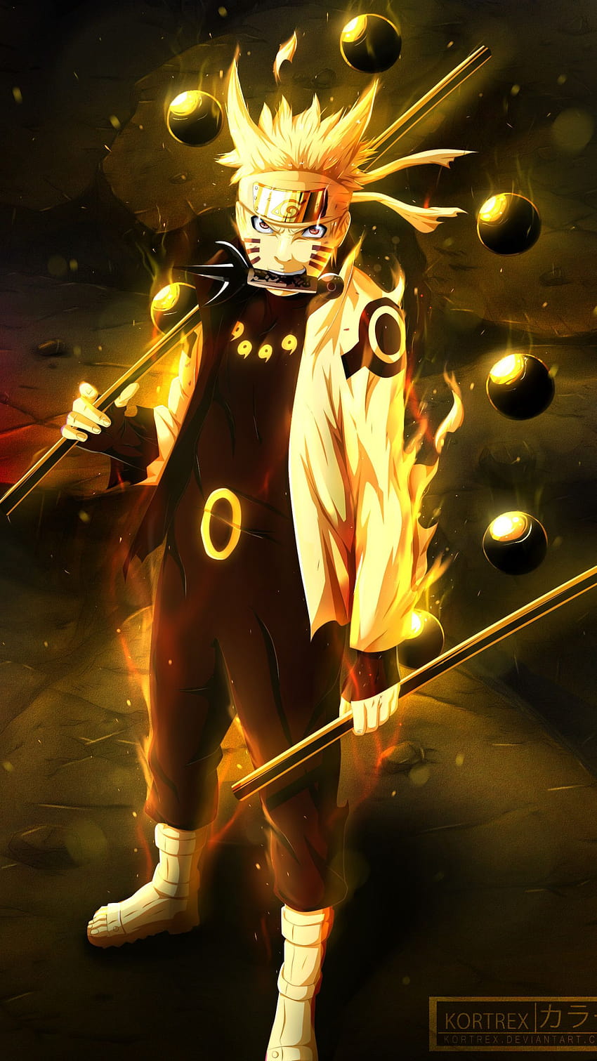 Modo Naruto Kyuubi, modo naruto bijuu fondo de pantalla del teléfono
