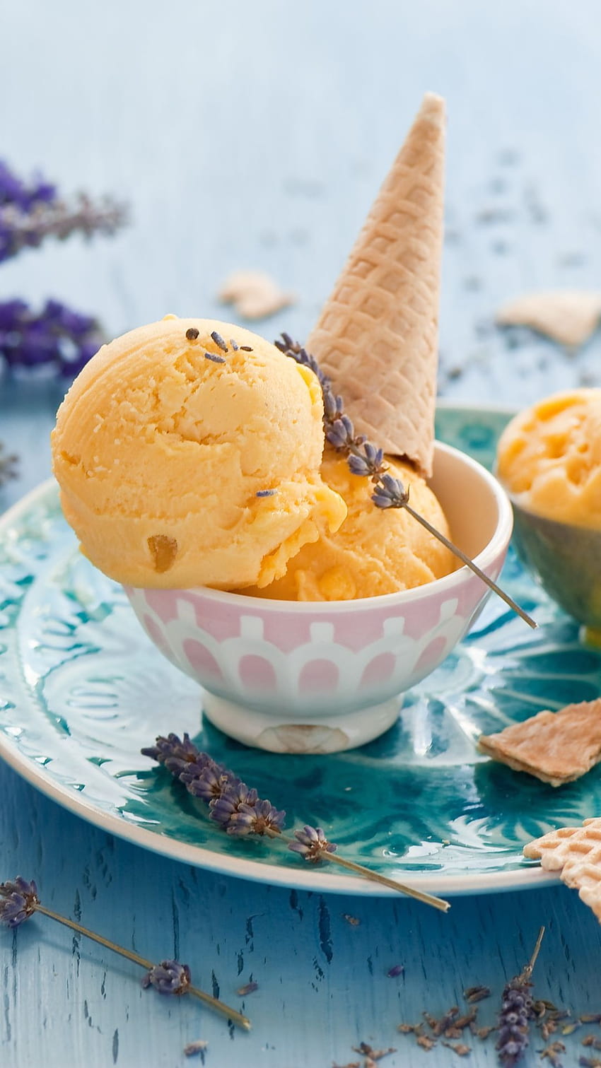 Ice Cream Cone Lavender Dessert iPhone 6, summer deserts HD phone wallpaper