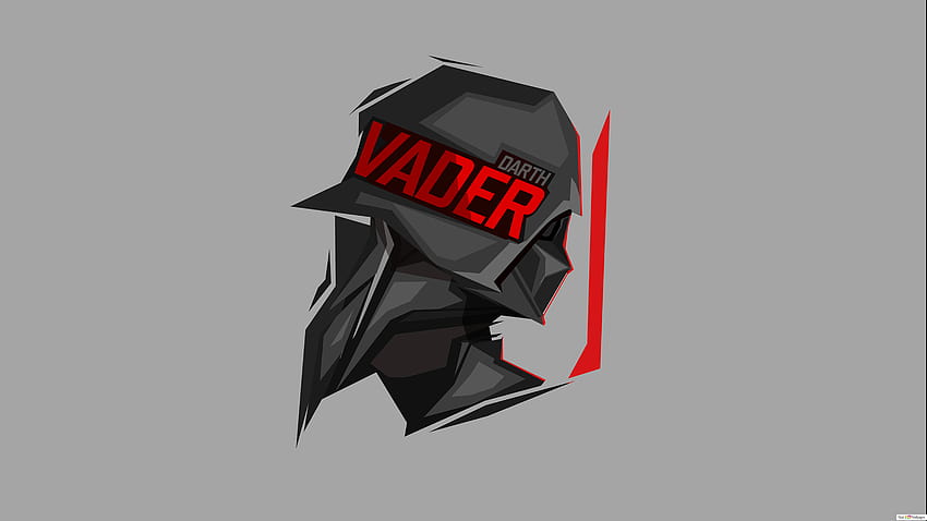 Star Wars Darth Vader Minimalis dengan latar belakang abu-abu, minimalis Wallpaper HD