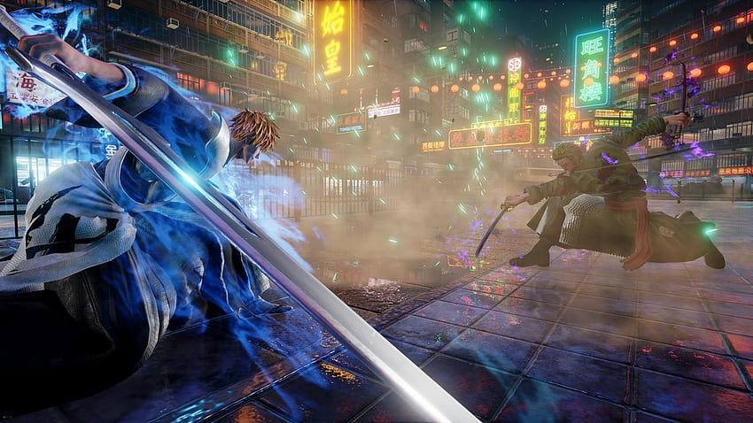 JUMP FORCE mette in mostra Ichigo che combatte contro Zoro e Rufy nel nuovo videogioco Jump Force Sfondo HD