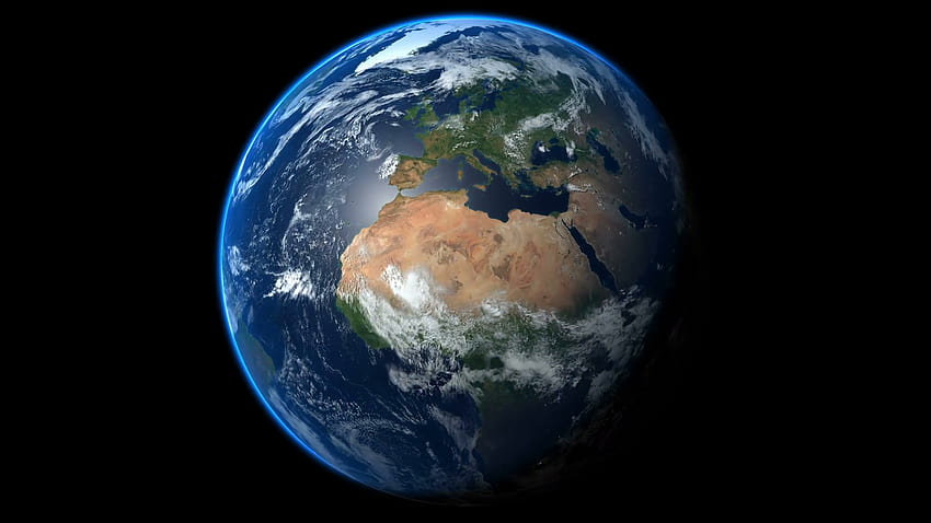 Globo terrestre che gira e ruota in un'animazione ad anello a 360°, anime dello spazio terrestre Sfondo HD