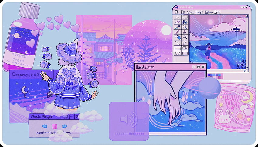 Découvrez le plus cool, pc anime esthétique violet Fond d'écran HD