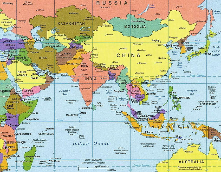 アジア地図、 高画質の壁紙