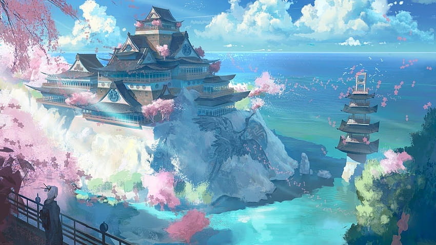 Entspannende japanische Zen-Musik, friedlicher japanischer Anime HD-Hintergrundbild