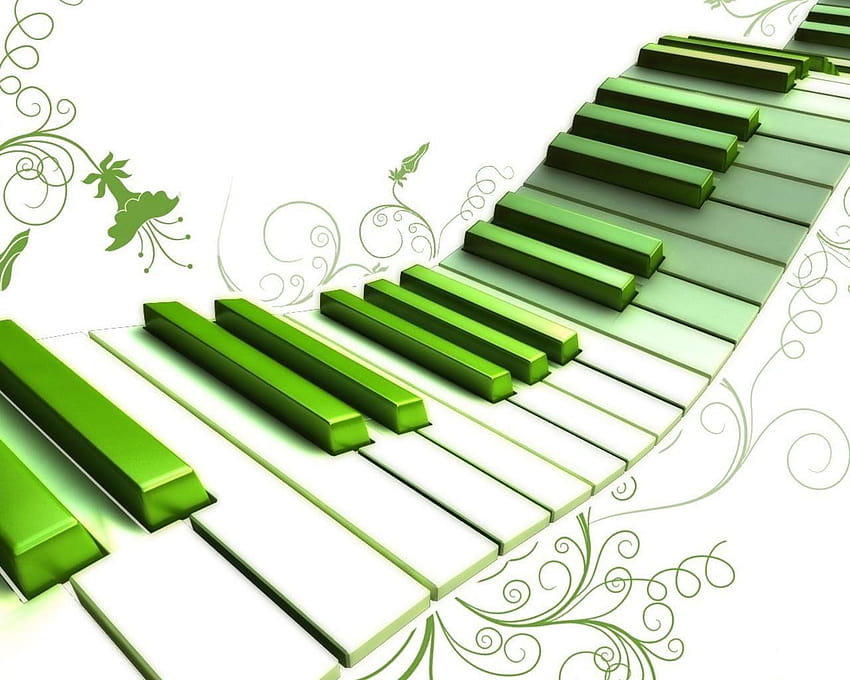 green piano HD wallpaper