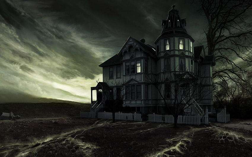Halloween Haunted House, rumah menyeramkan halloween Wallpaper HD