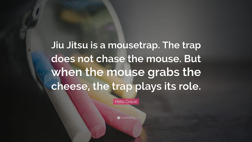 Цитат на Хелио Грейси: „Джиу джицу е капан за мишки. Капанът не го прави, джу-джуцу HD тапет