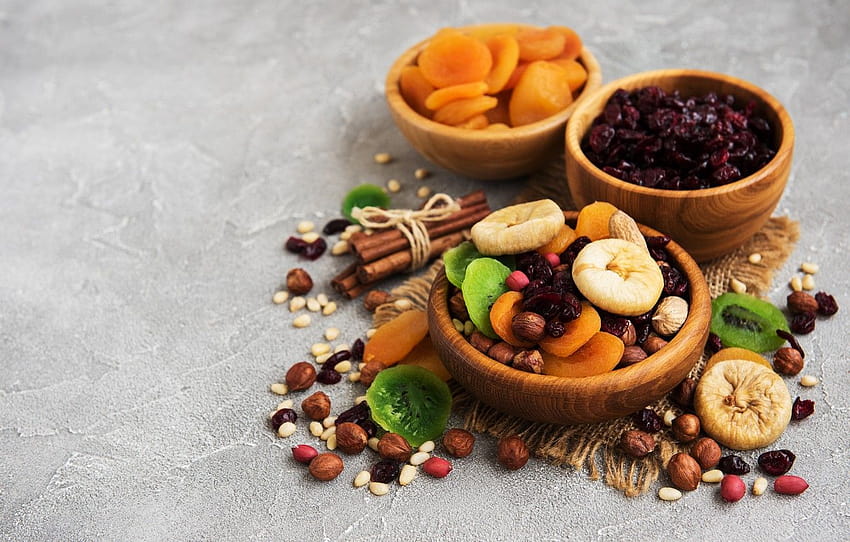 table, bowl, nuts, spices, dried fruits , section еда, dry fruit HD wallpaper