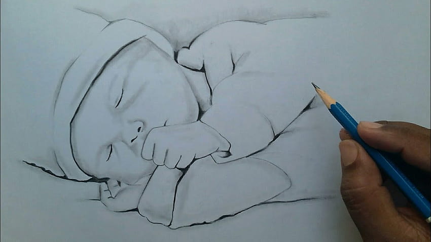 Cómo dibujar un dibujo lindo de un bebé Fácil para principiantes / Dibujo  de un bebé durmiendo fondo de pantalla | Pxfuel
