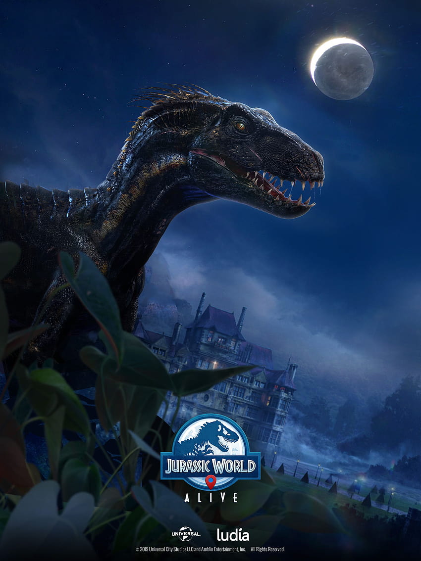 Jurassic World™ Alive, velociraptor สีน้ำเงิน วอลล์เปเปอร์โทรศัพท์ HD