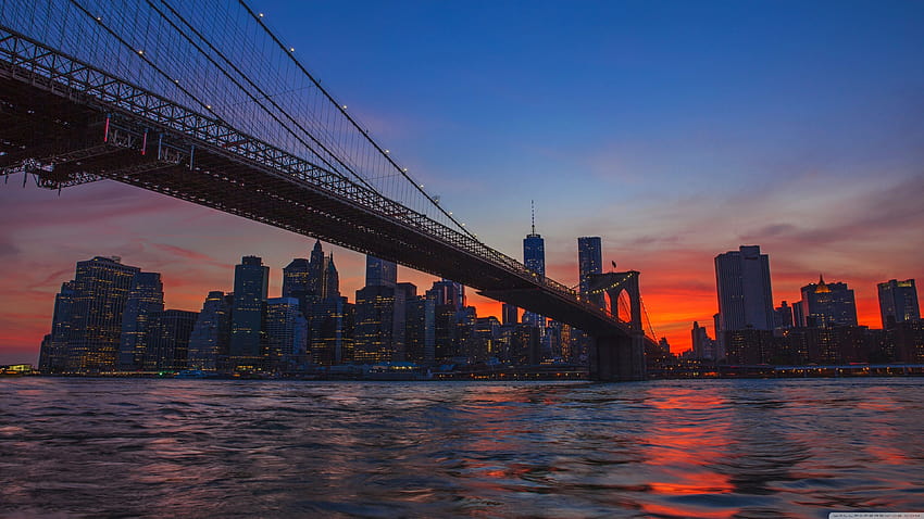 New York City Brooklyn Bridge View HD wallpaper