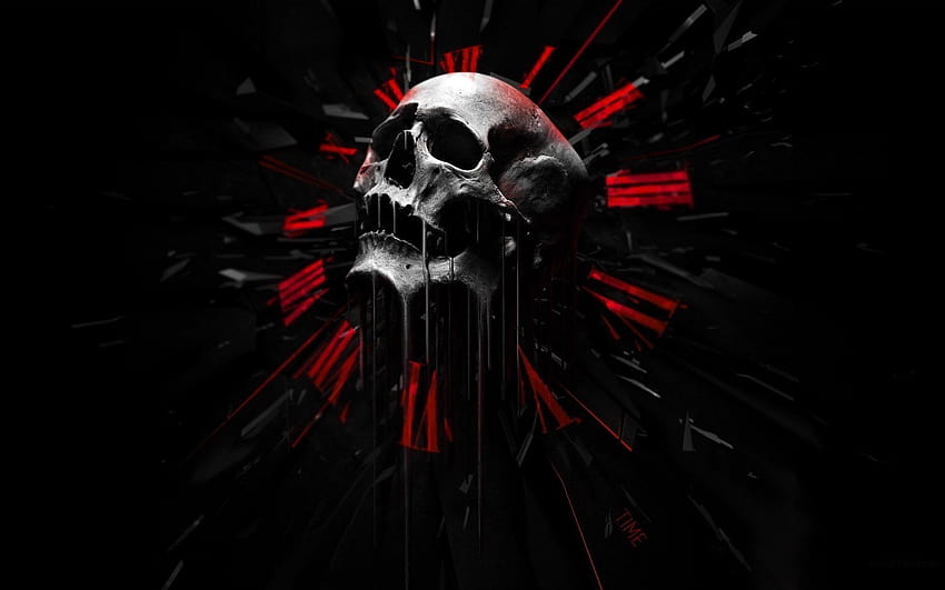 Red And Black Skull Group HD wallpaper