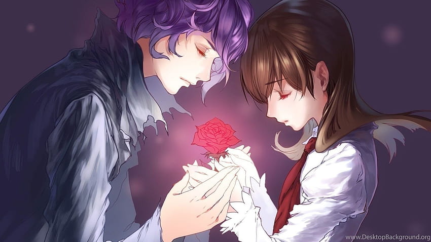Animated Couple Flowers Love Anime Boy Girl, best sad couple anime HD wallpaper