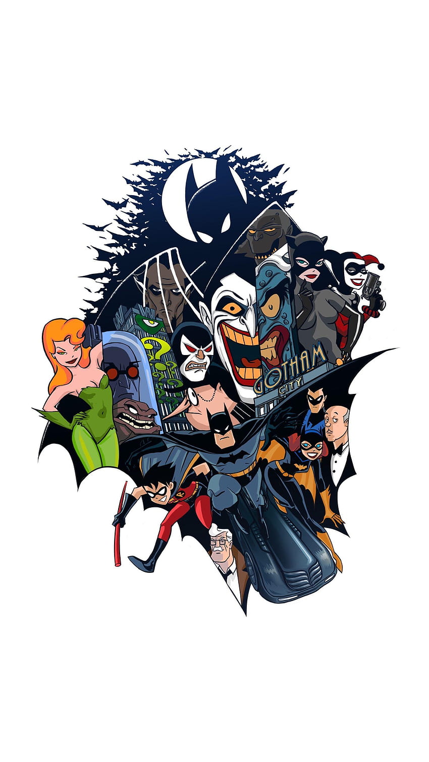 Animiertes Batman iPhone, Batman die Zeichentrickserie HD-Handy-Hintergrundbild