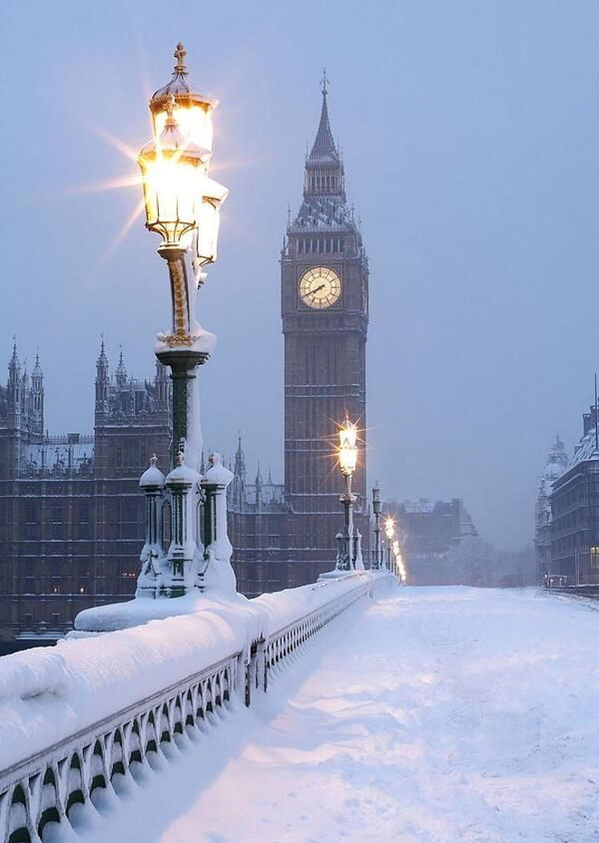 Londres big ben invierno Móvil, teléfono de nieve fondo de pantalla del teléfono
